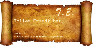 Tollas Erzsébet névjegykártya